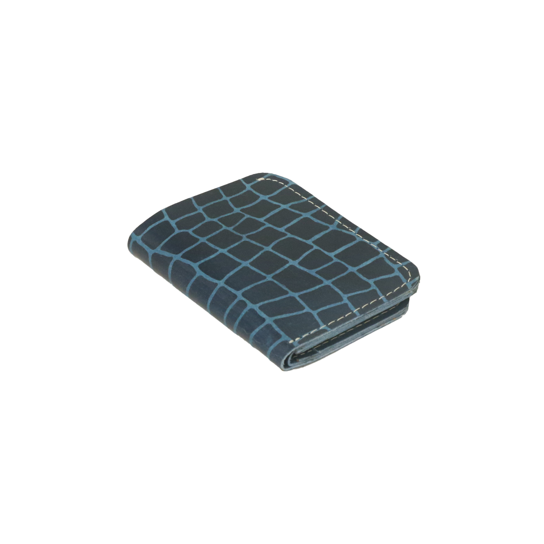 محفظة رجالي صغيرة من جلد طبيعي لازار – أزرق – متعددة الجيوب