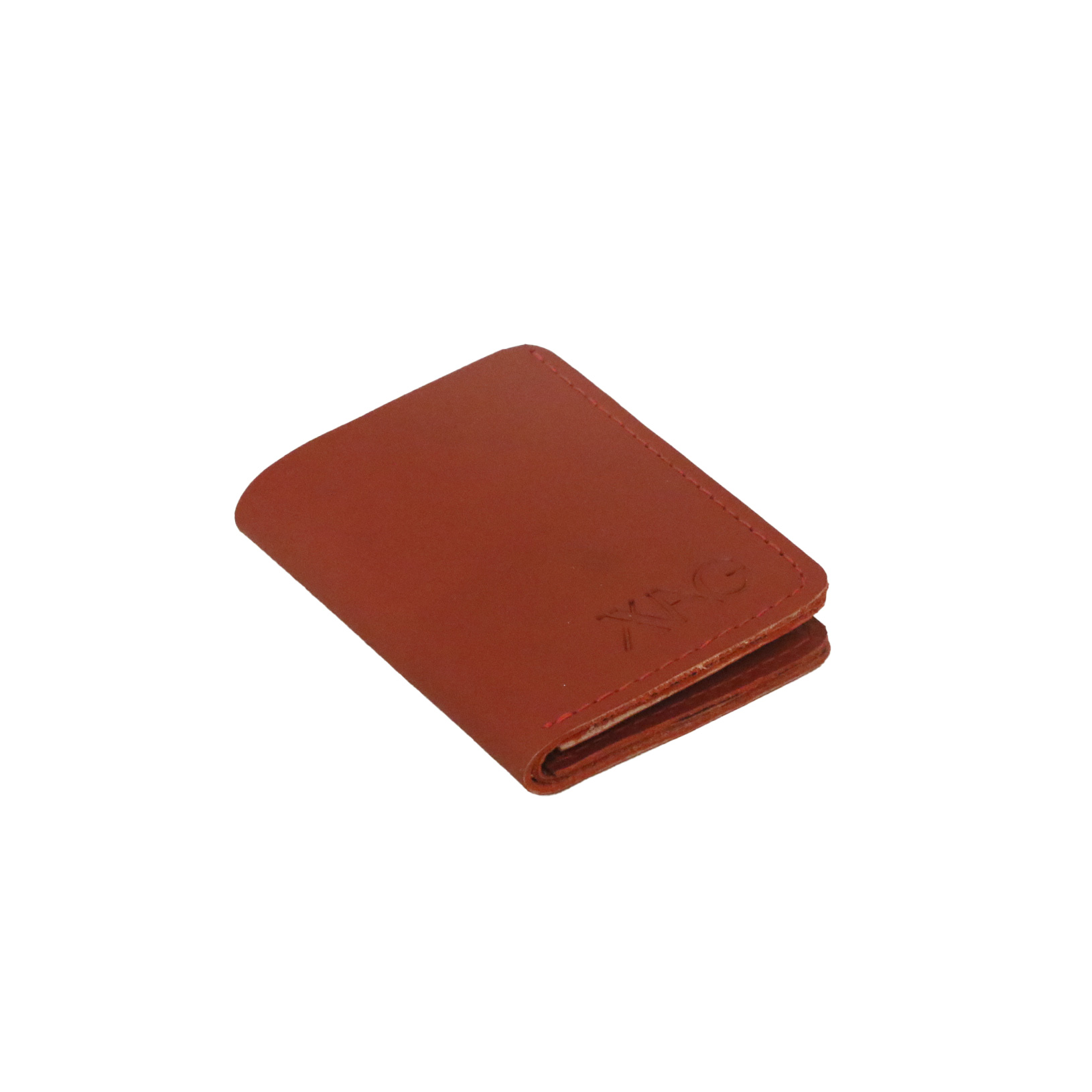 محفظة رجالي صغيرة بشرائح – جلد طبيعي أحمر