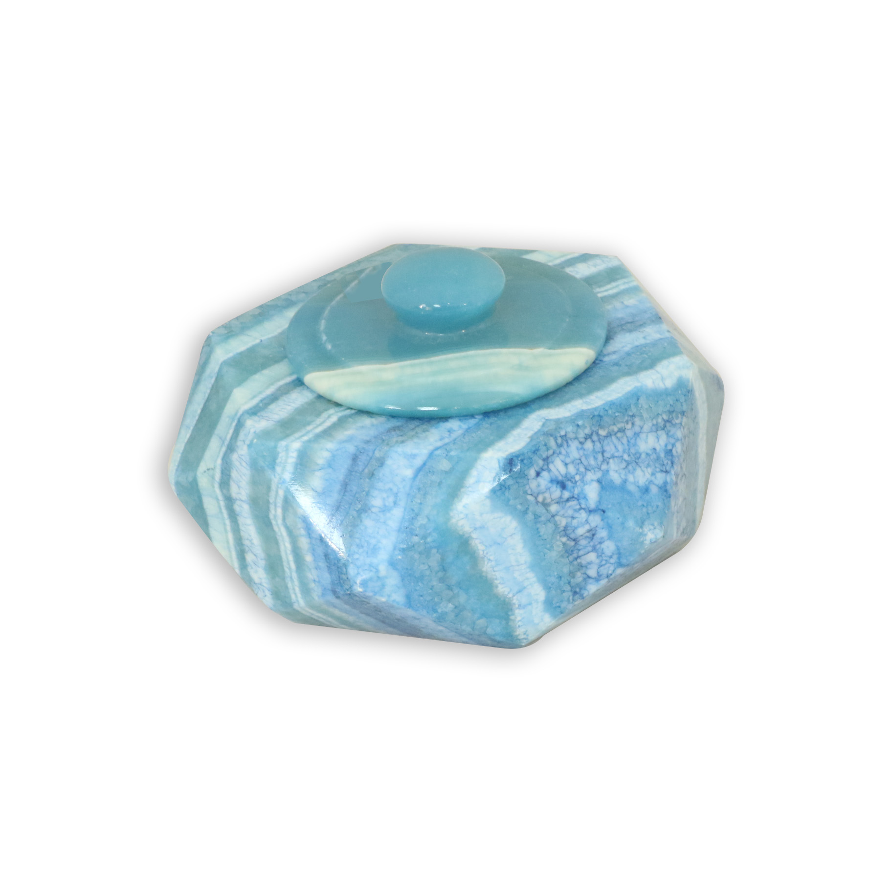 بونبونيرة ألباستر مضلع 15*19سم أزرق