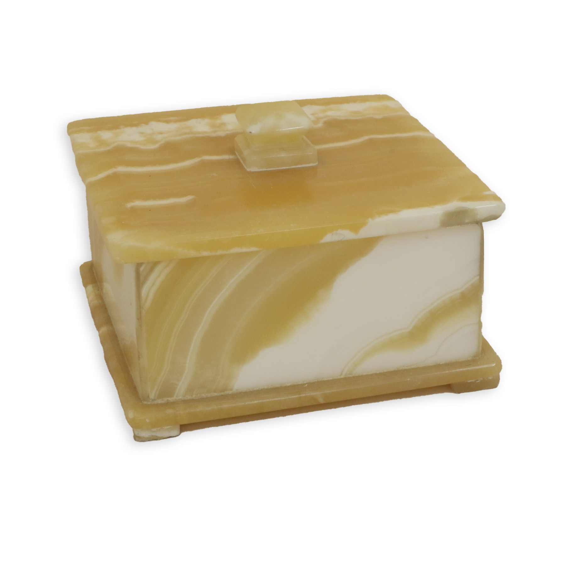 علبة ألباستر مربع بالغطاء 15*15 بيج