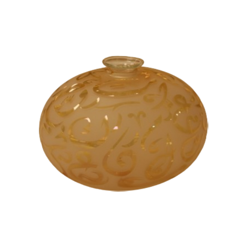 فازة مضغوطة بايركس ملون مصنفر بحروف عربى - مقاس كبير عسلي