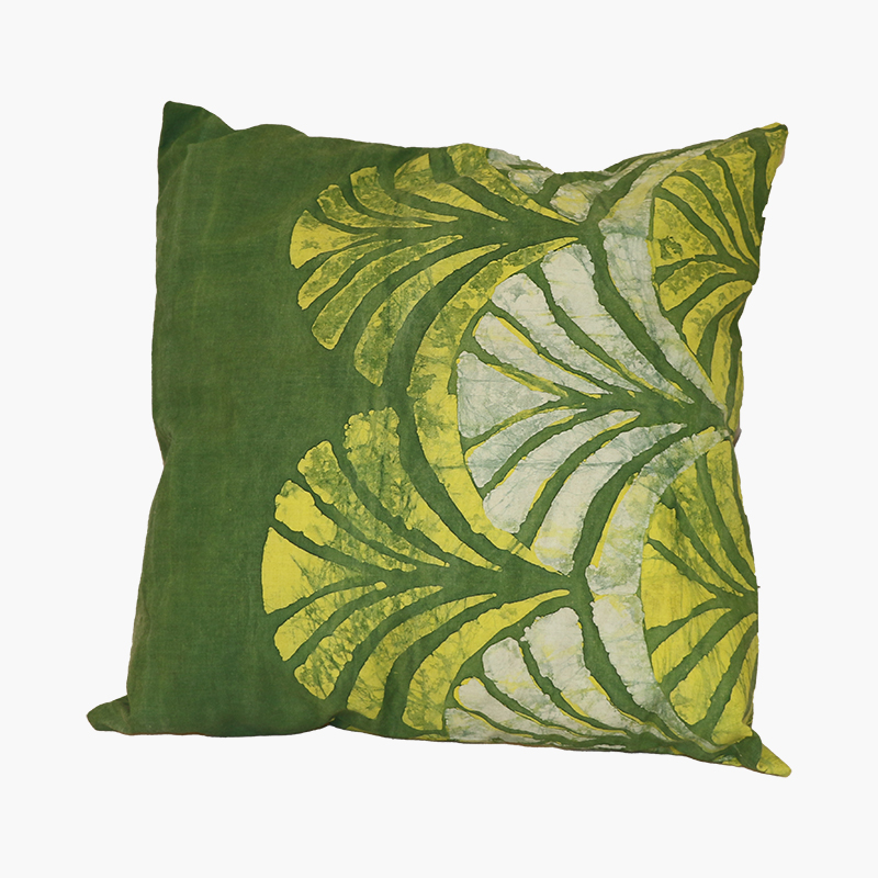 كيس خدادية "لوتس" – أخضر بطباعة باتيك يدوية