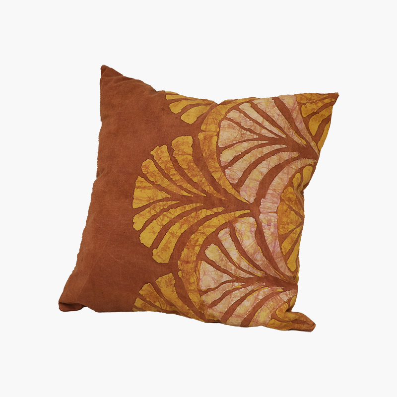 كيس خدادية "لوتس" – برتقالي بطباعة يدوية بفن الباتيك