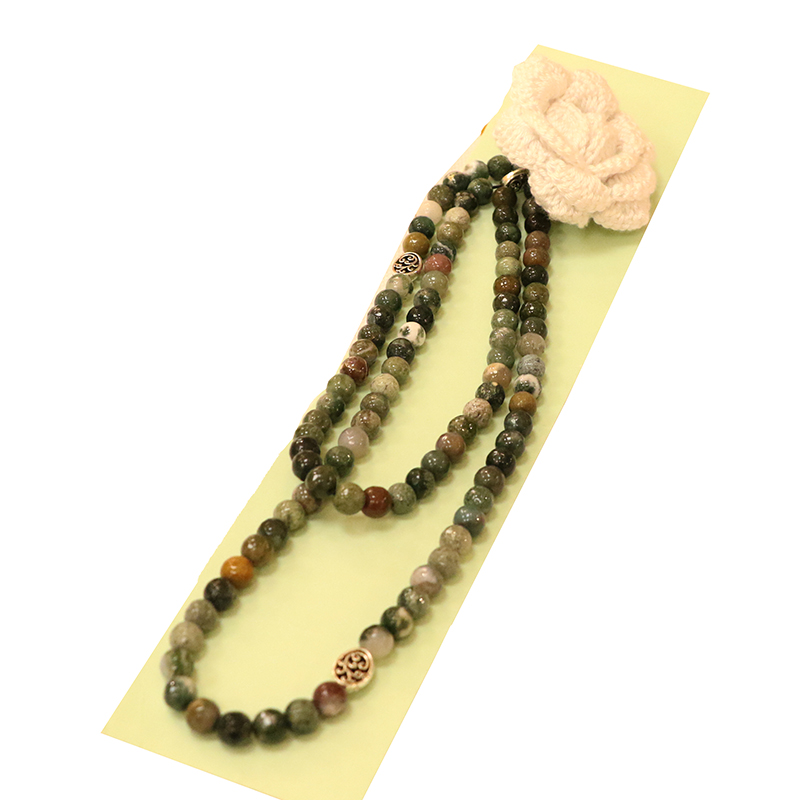 سبحة 99 حبة من العقيق البرازيلي – وردة كروشيه – كود 2024020