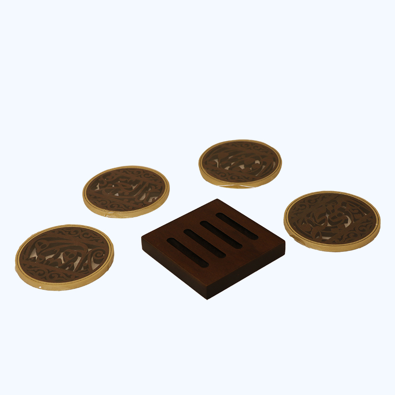 طقم حوامل أكواب 9.5X9.5 cm بني