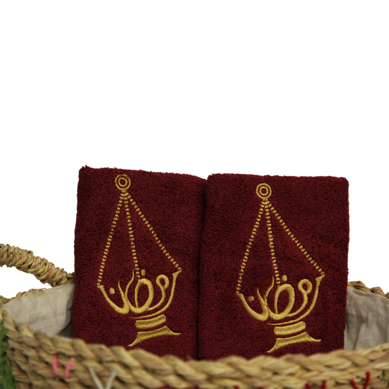 1427GH طقم مناشف ضيوف مبخرة رمضان 2 قطع