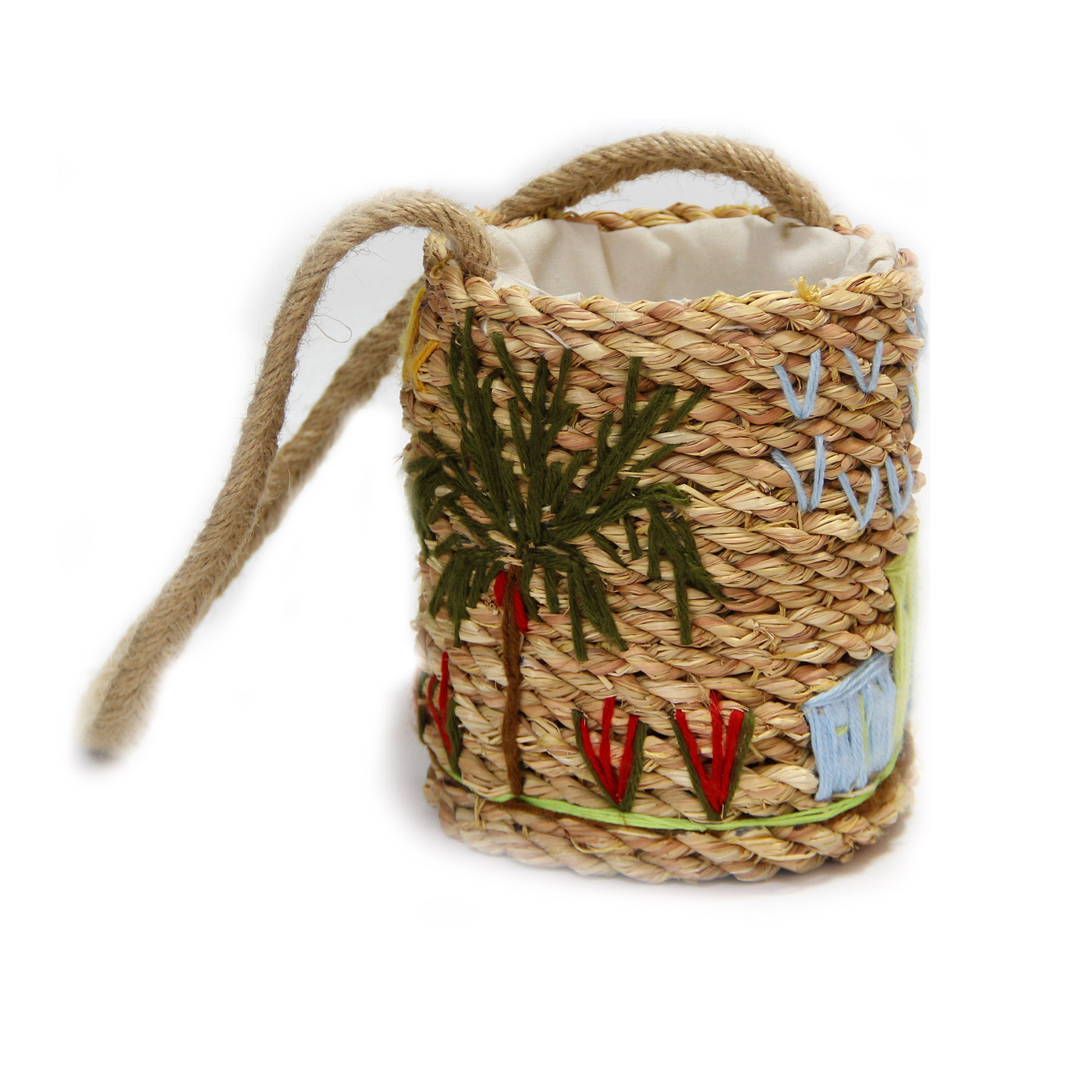 (HD)شنطة من الحلفا تطريز يدوي 2