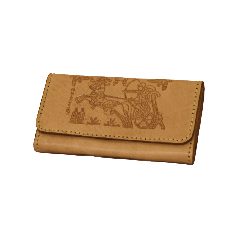 بورتوفية حفر فرعوني جلد طبيعي بيج