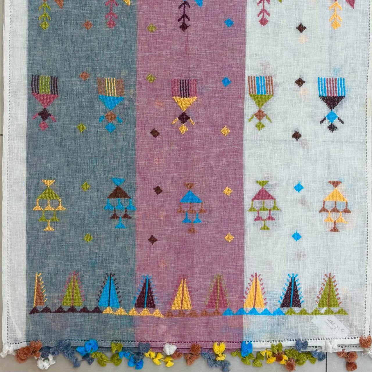 شال ايتامين كتان الوان