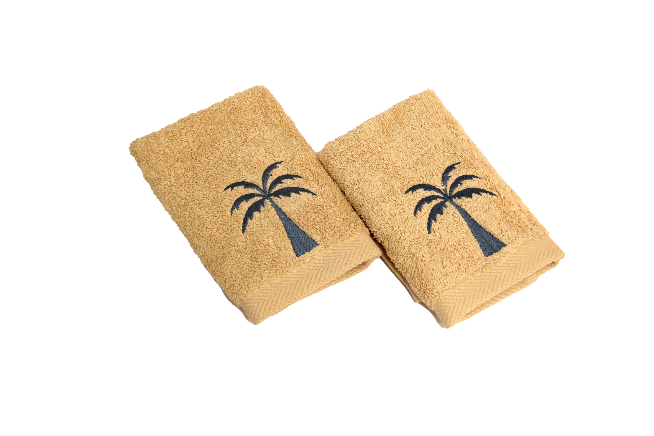 1703B طقم فوط ضيوف مكونة من قطعتين نخل ازرق