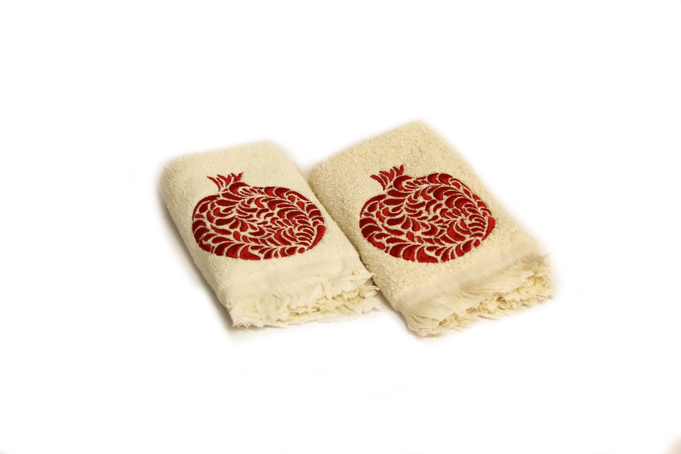 طقم منشفتين بنقشة الرمان الكلاسيكي 1307or 30x30