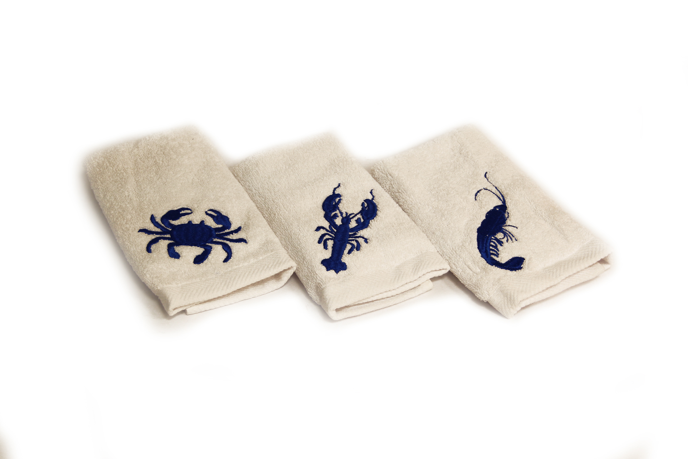 طقم مناشف ضيوف بنقشة المحار ٣ قطع 1488wb 30x30