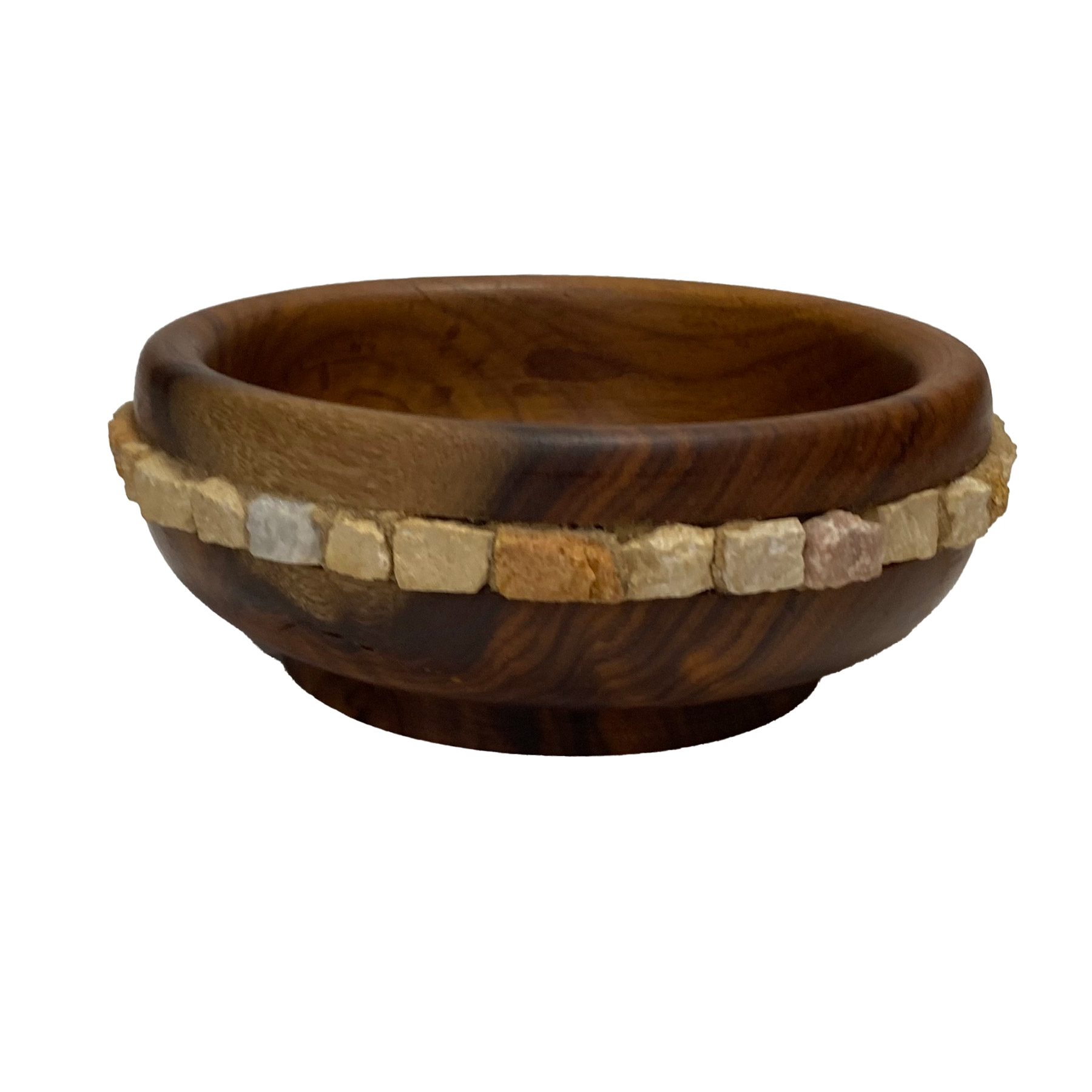 بوله من خشب السرسوع مطعمه بالحجر الطبيعي حجم صغيره