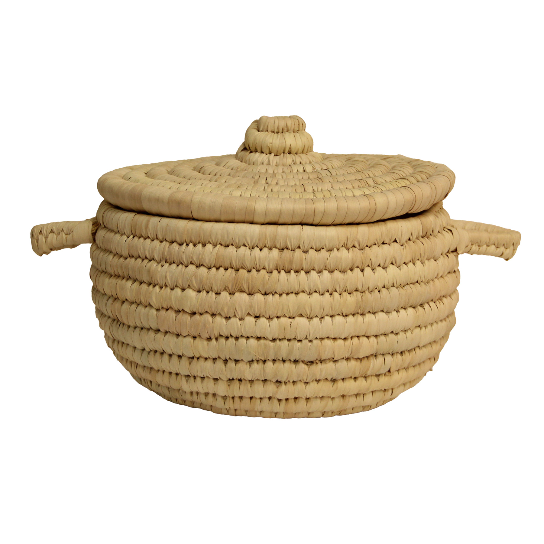 سلة خوص دائرية بغطاء - مغلقة