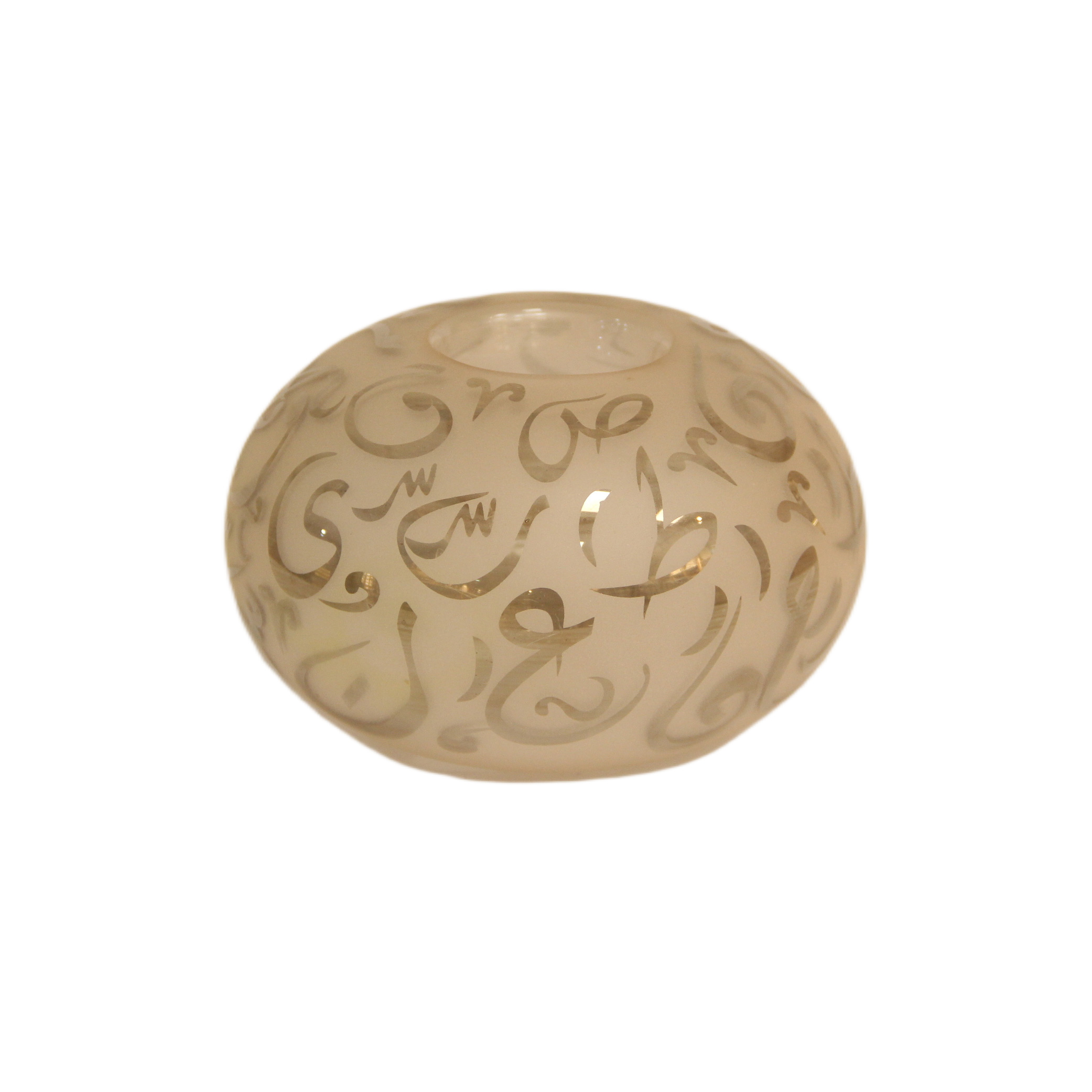 شمعة مضغوطة بايركس ملون مصنفر بحروف عربى - مقاس كبير اخضر