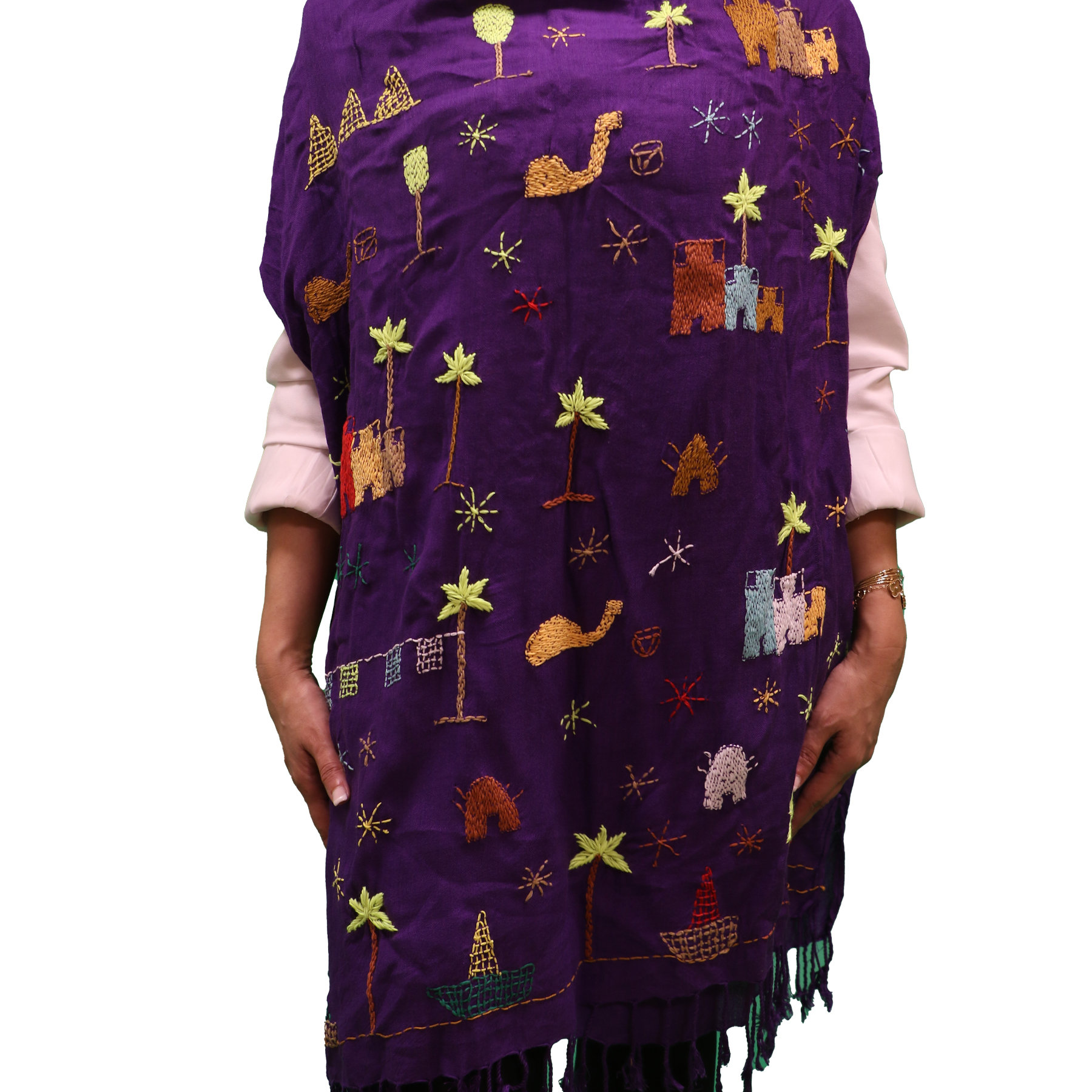 كاش مايوه فلاحي تطريز بنفسجي