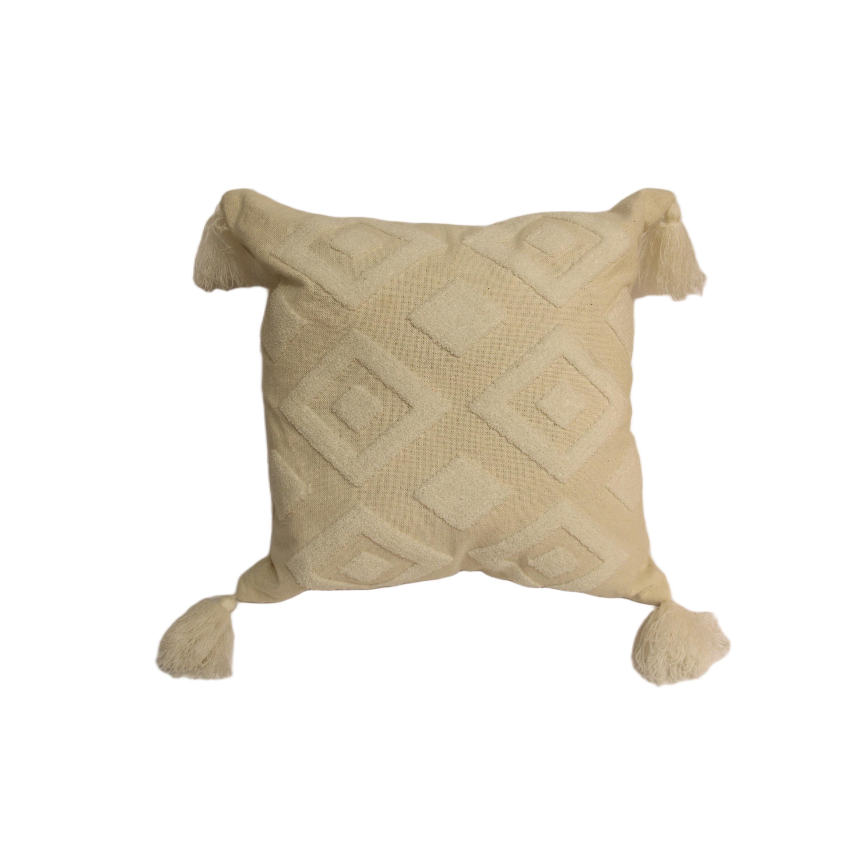 NCRC-01 وسادة تطريز شكل معين أبيض 45 X 45