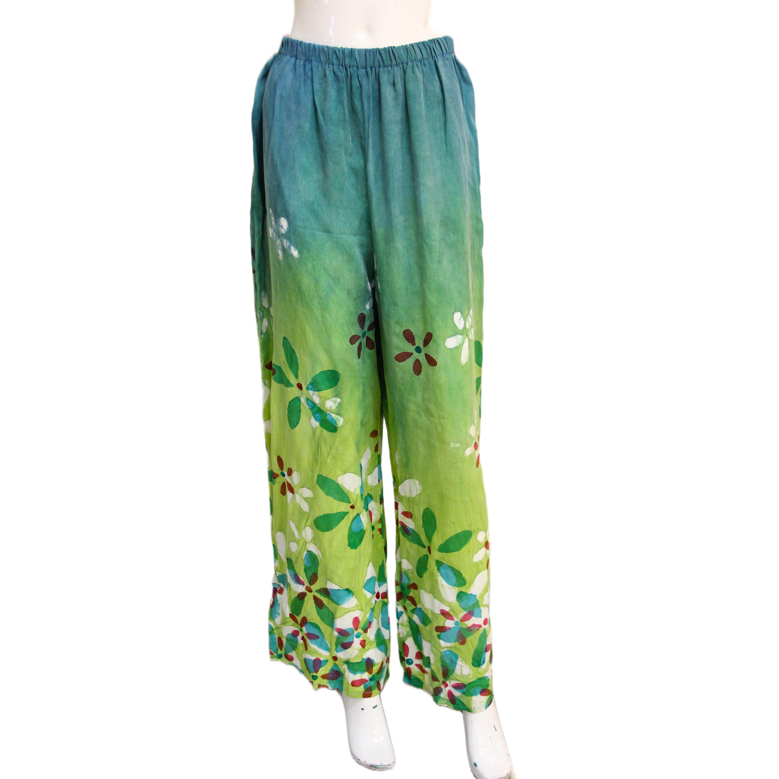 بنطلون ورد اخضر