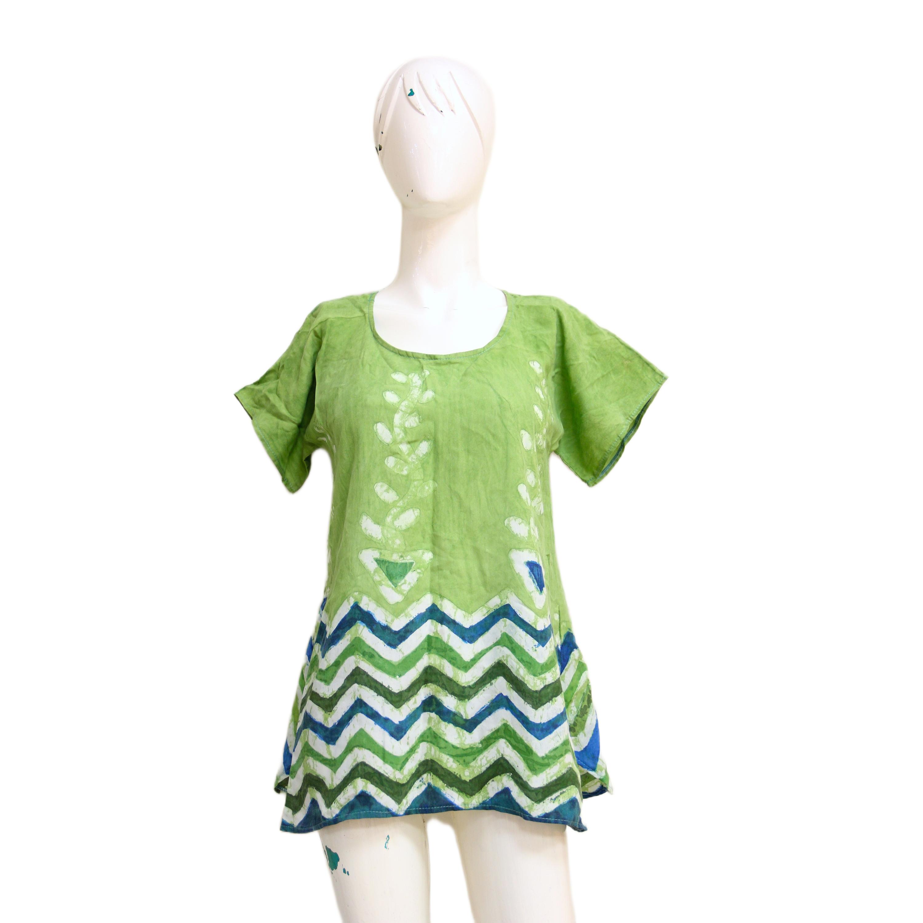 بلوزة نص كم زرع نوبي أخضر