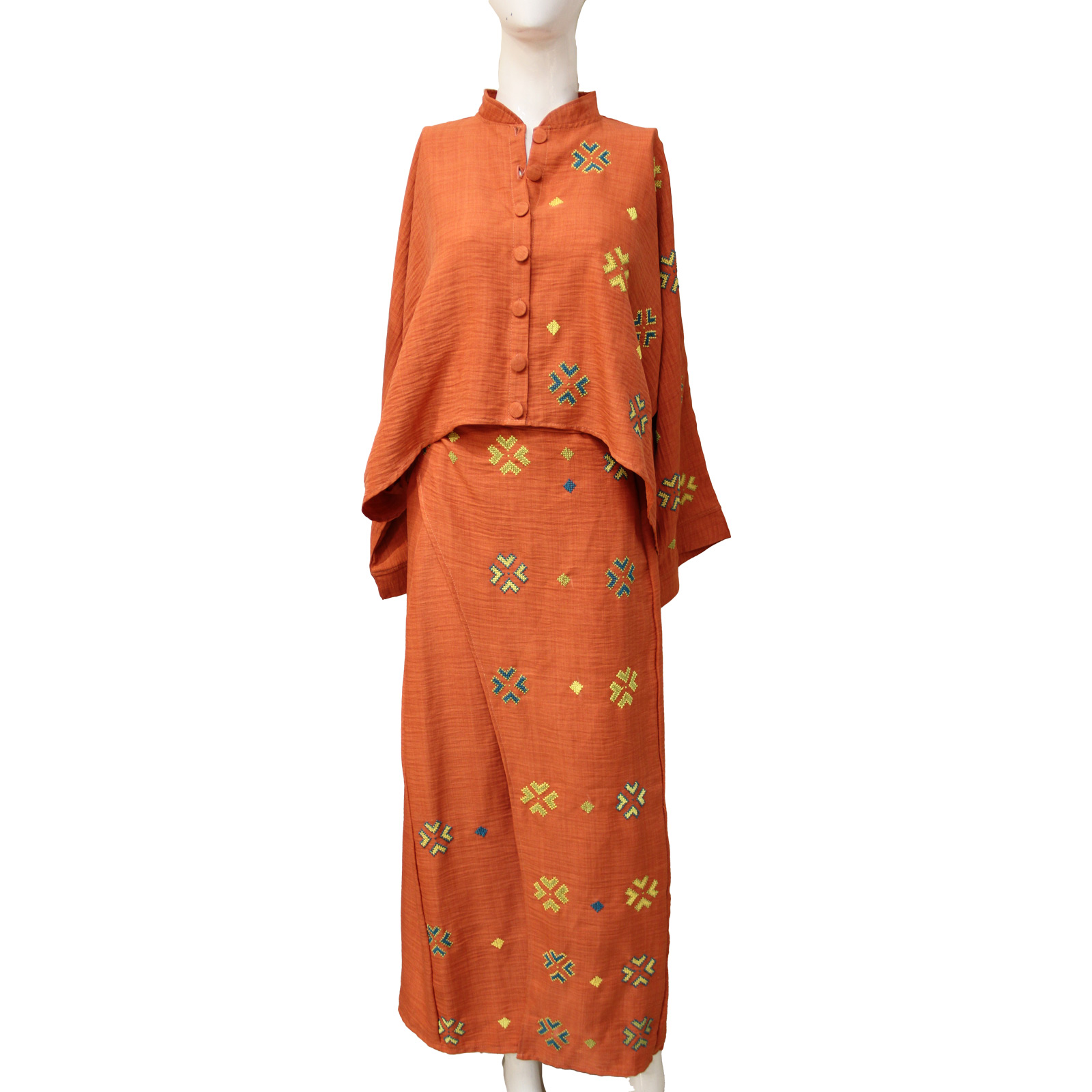 طقم جيبة وبلوزة إيتامين أورانج داكن