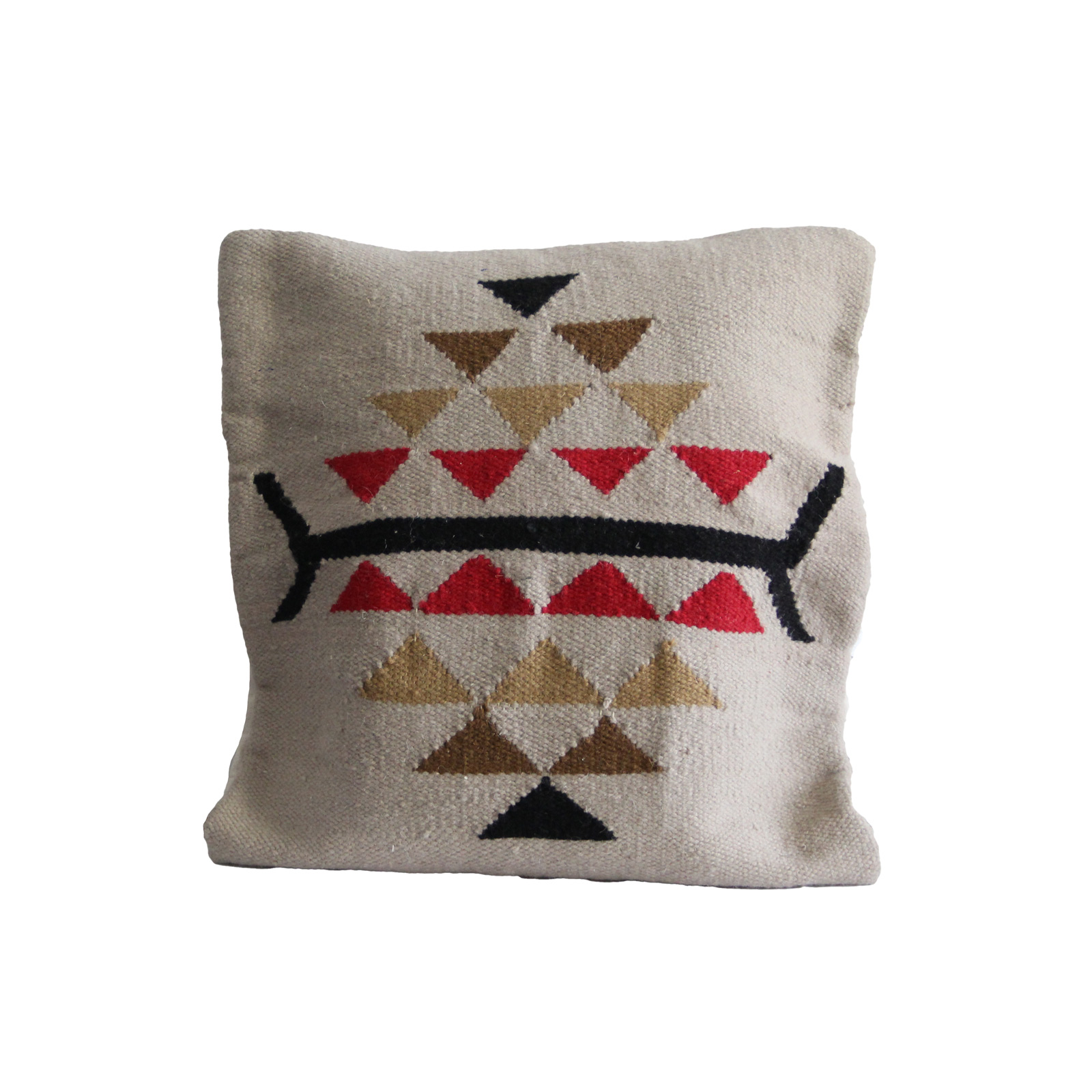 209 – خدادية صوف 60×60 سم – بني وجملي وبيج وأحمر