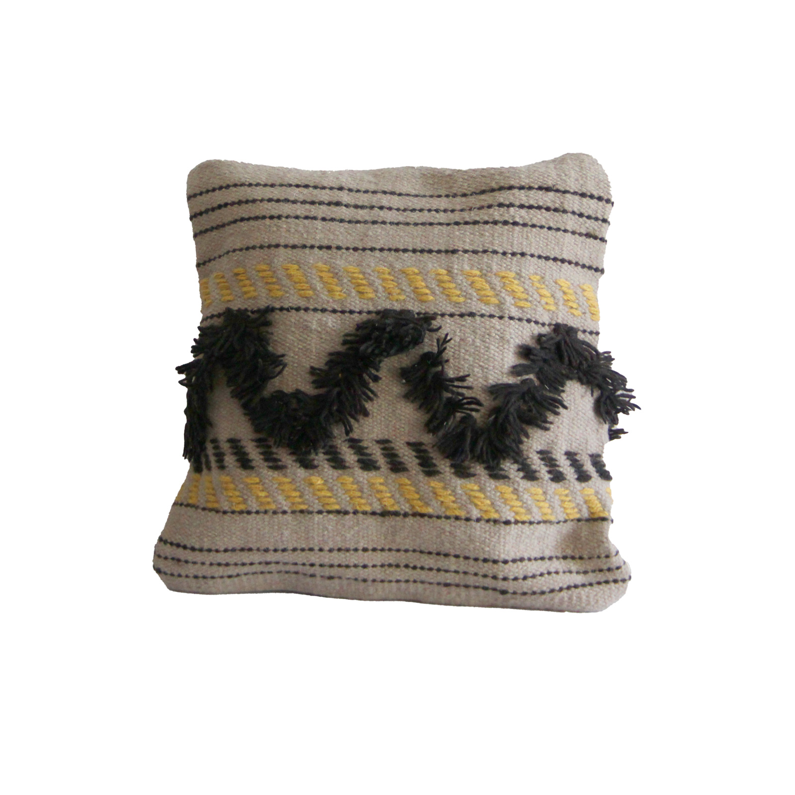 211 – خدادية صوف 40×40 سم – بيج وأصفر وأسود