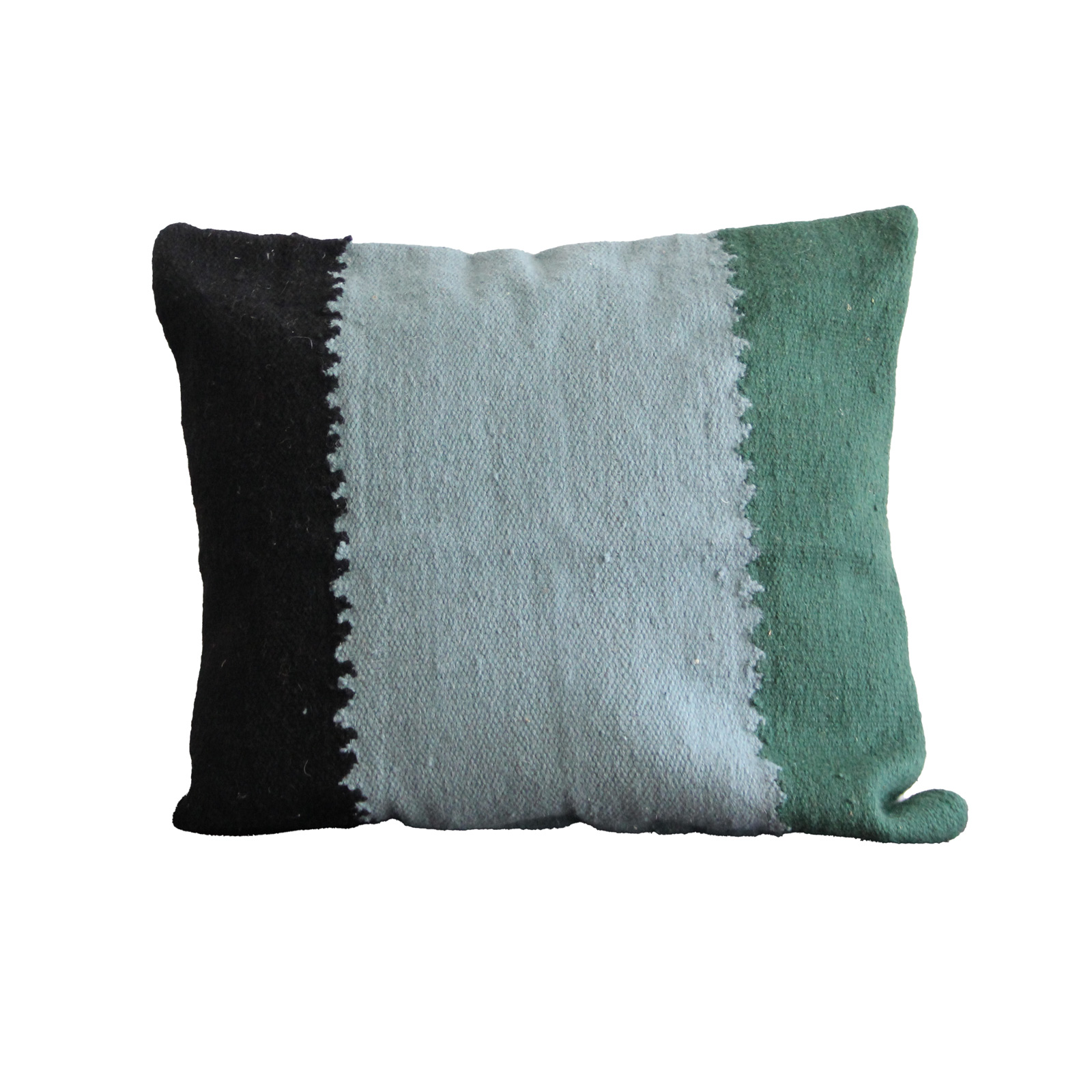 216 – خدادية صوف 60×60 سم – لبني وأخضر وأسود