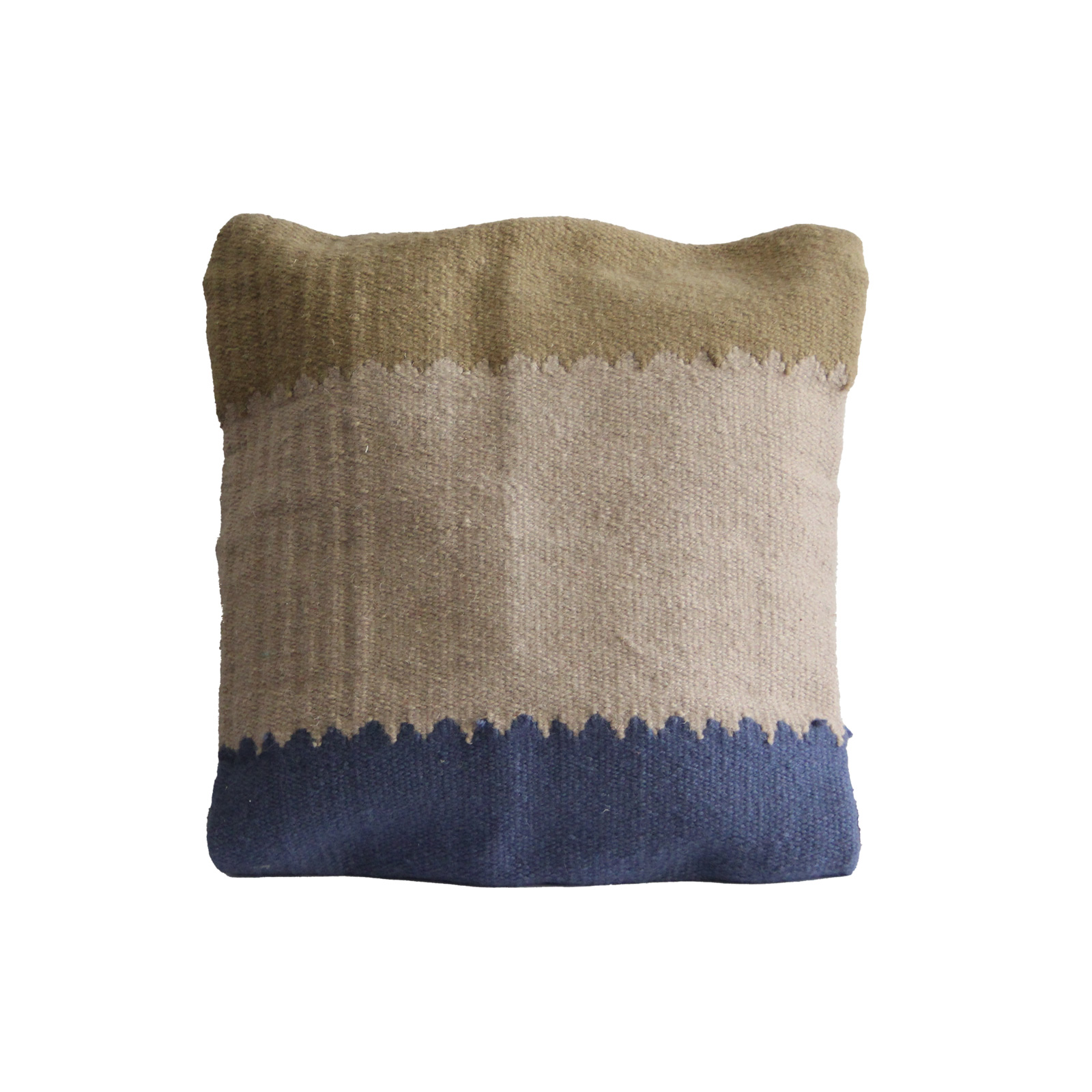 216 – خدادية صوف 50×50 سم فضي – وبترولي وبيج