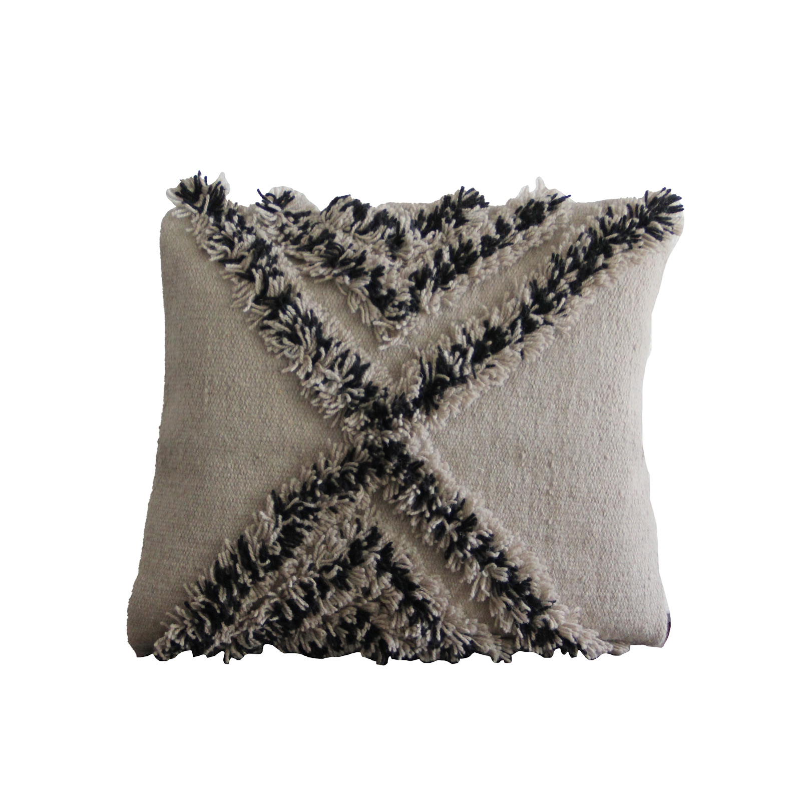 223 – خدادية صوف 45×45 سم – بيج وأسود