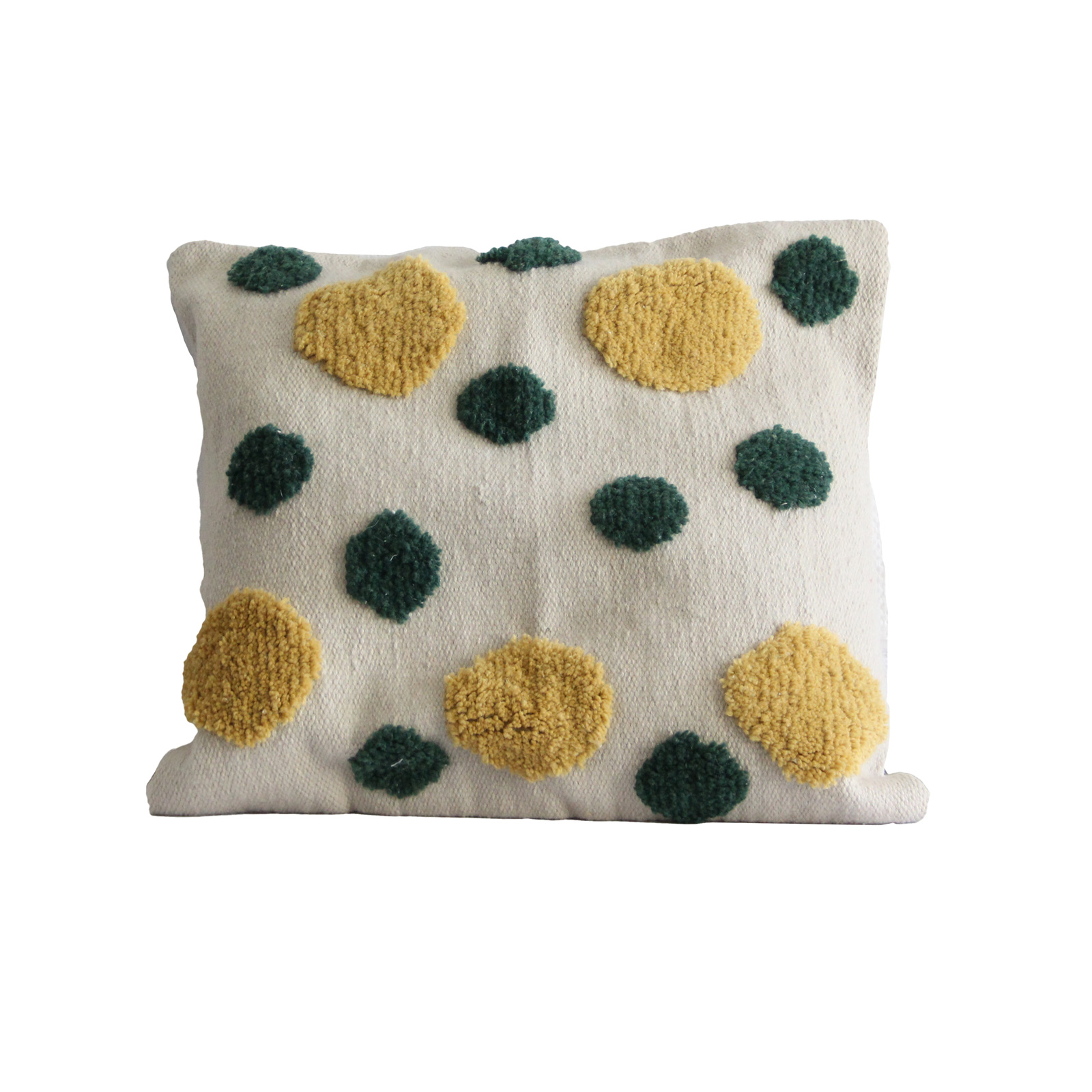 227 – خدادية صوف 60×60 سم – بيج وأصفر وأخضر