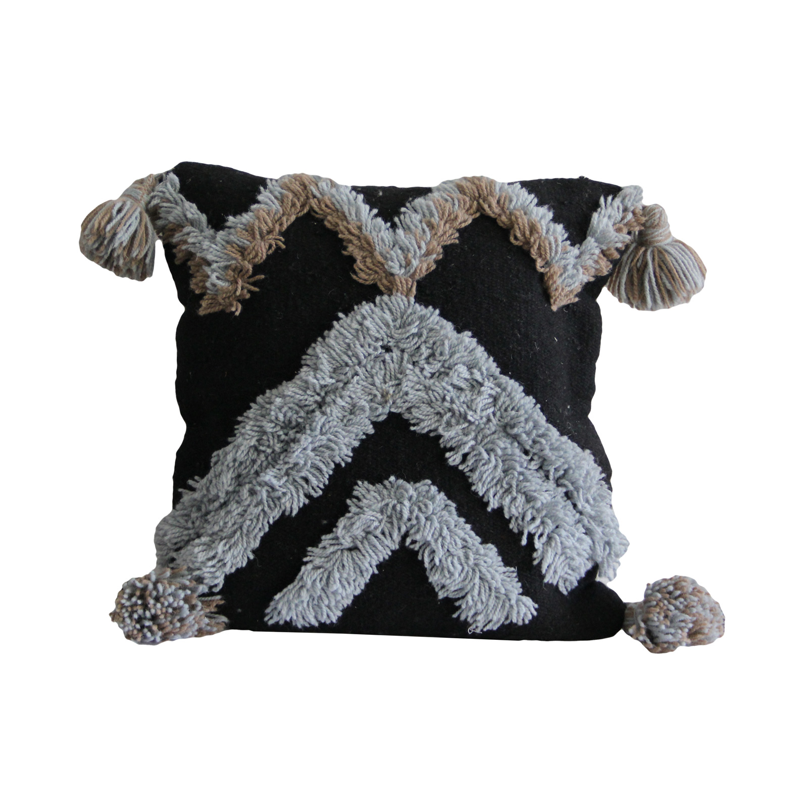 228 – خدادية صوف 50×50 سم – أسود وبني ولبني