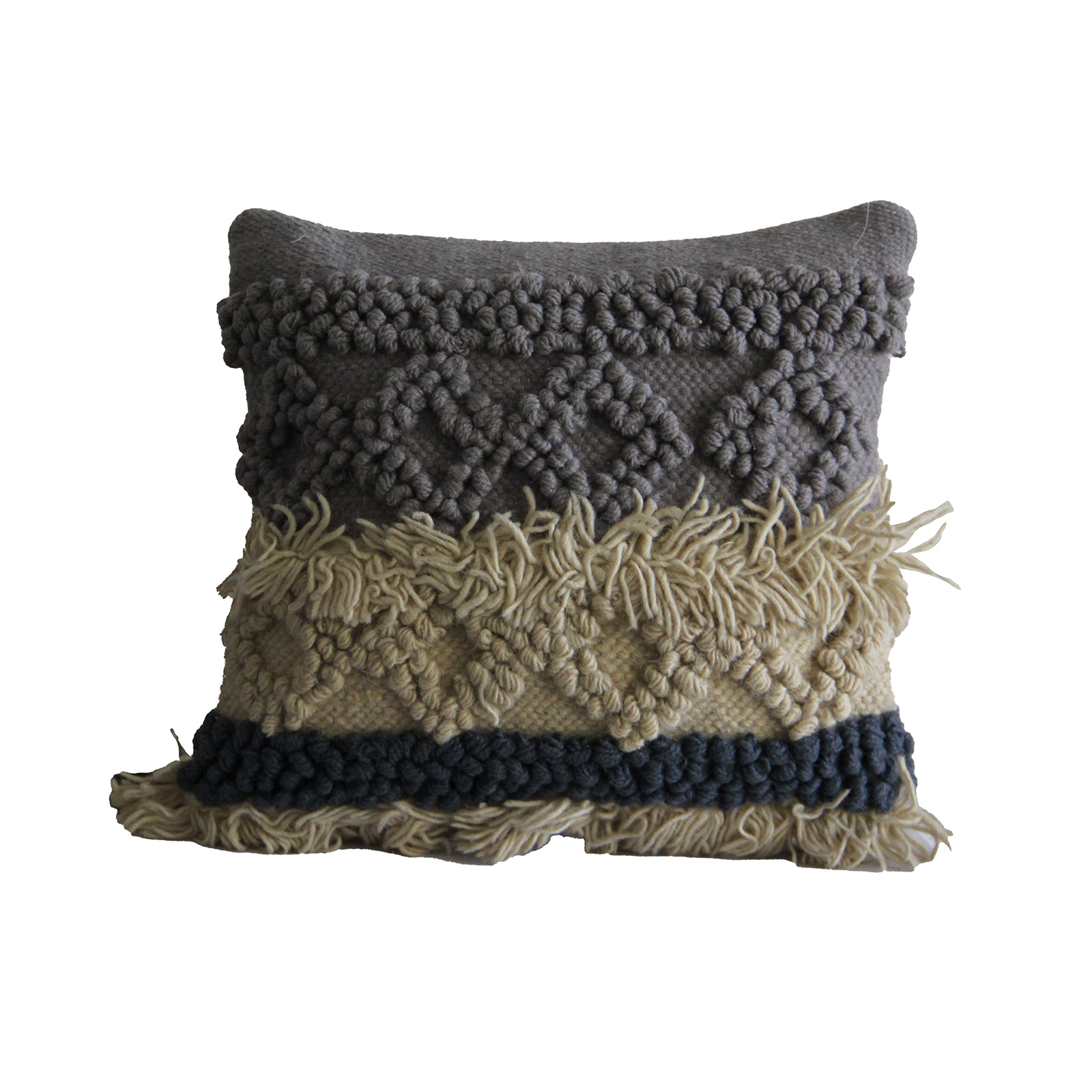 258 – خدادية صوف 45×45 سم – وبيج وجنزاري