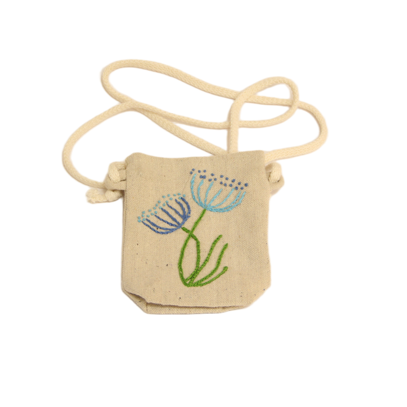 شنطة موبايل كروس بتطريز 2 زهرة