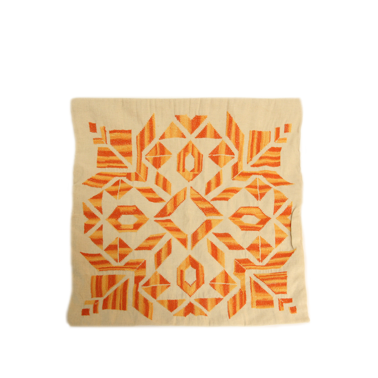 خدادية 50 سم قماش كتان تطريز سيناوى اصفر وبرتقالى