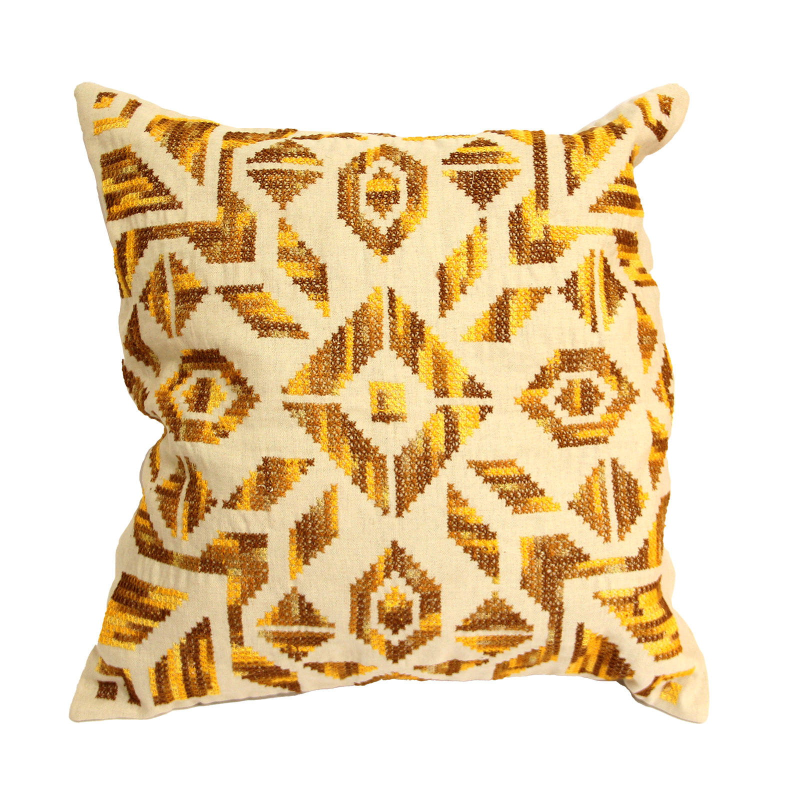 خدادية 50 سم قماش كتان تطريز سيناوى اصفر وبرتقالى  وبنى