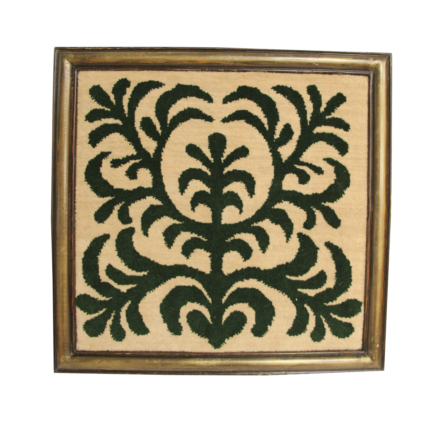 برواز سجاد يدوى ارضية بيج ورسم شجرة اخضر   مقاس 45 × 45 سم