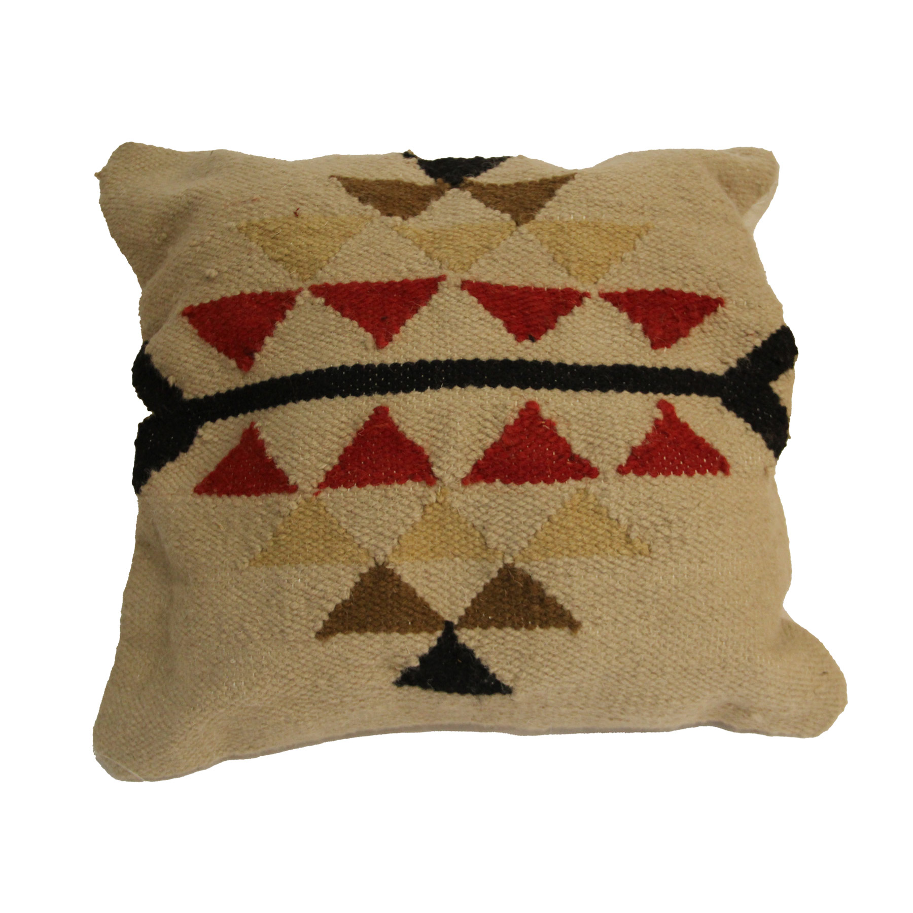 209 – خدادية صوف 50×50 سم – بيج وأسود وأحمر ونبيتي