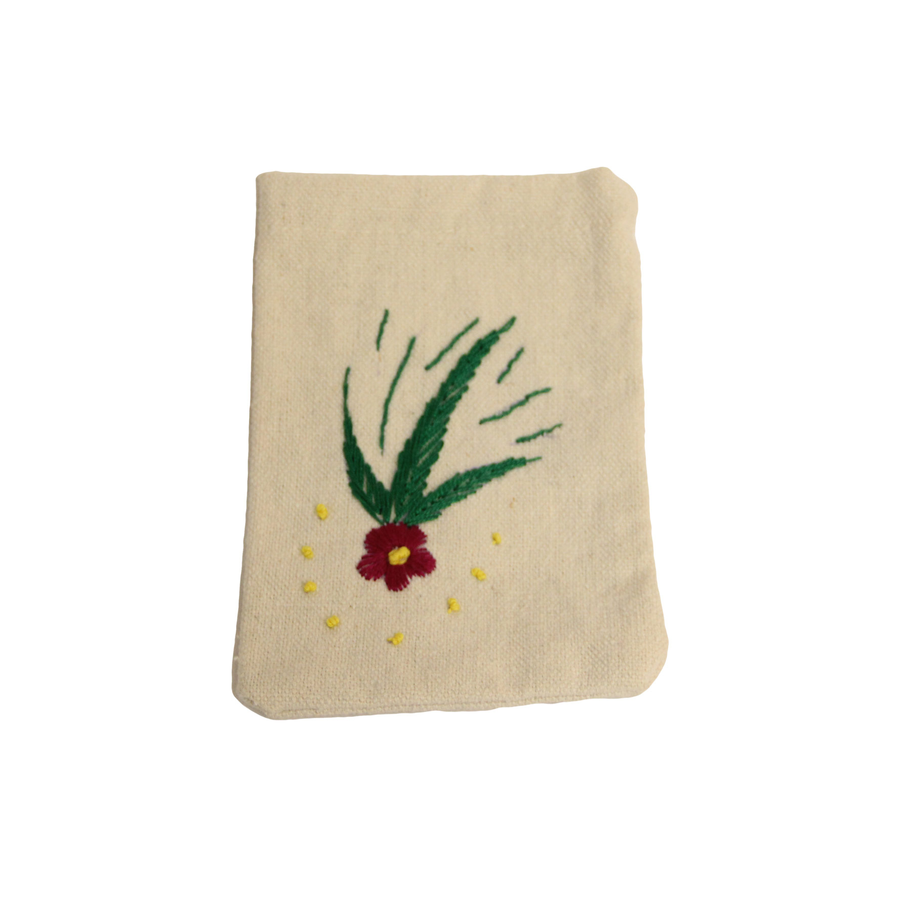 جراب نظارة قماش دك تطريز يدوي بنقشة وردة نبيتي