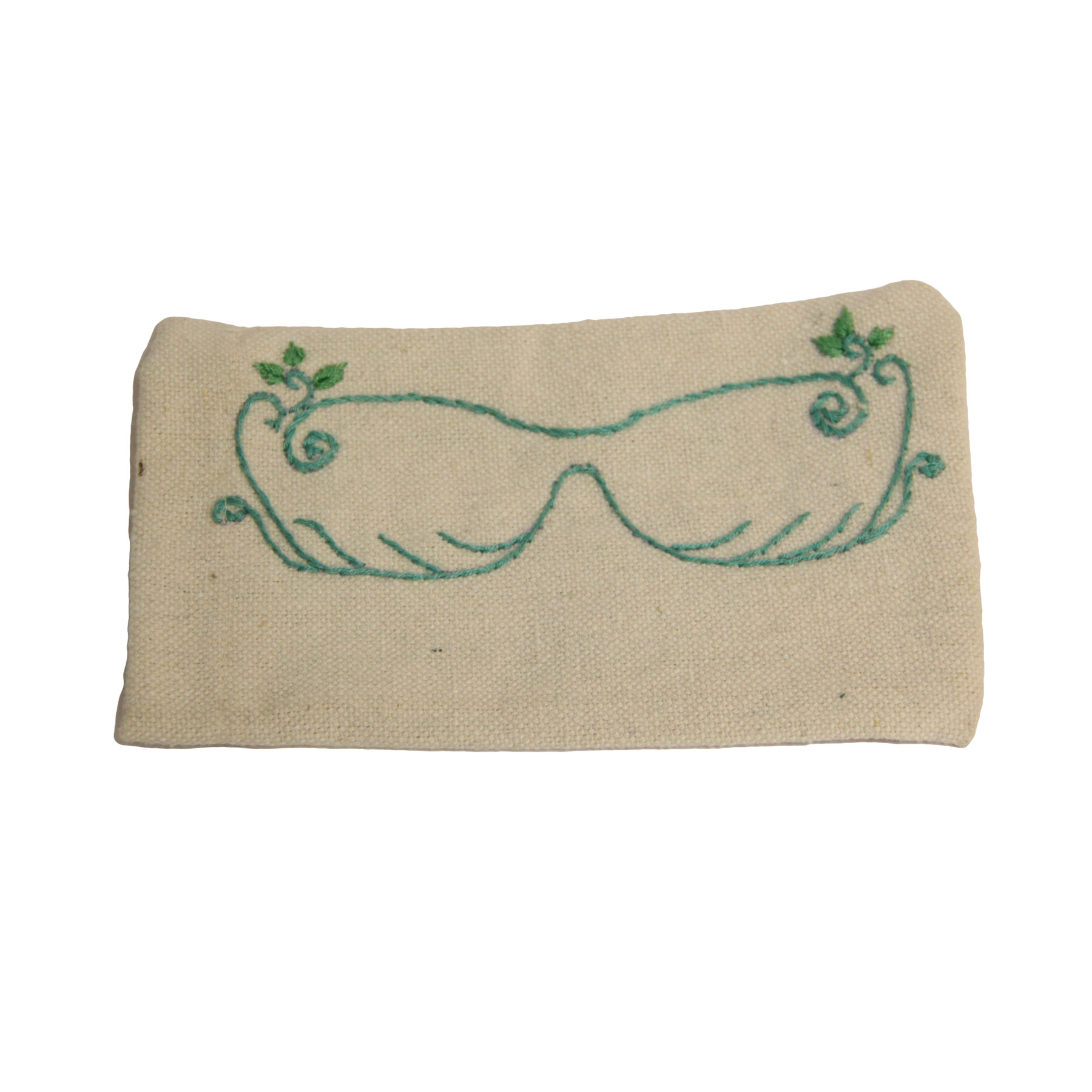 جراب نظارة قماش دك تطريز يدوي بنقشة نظارة تركواز