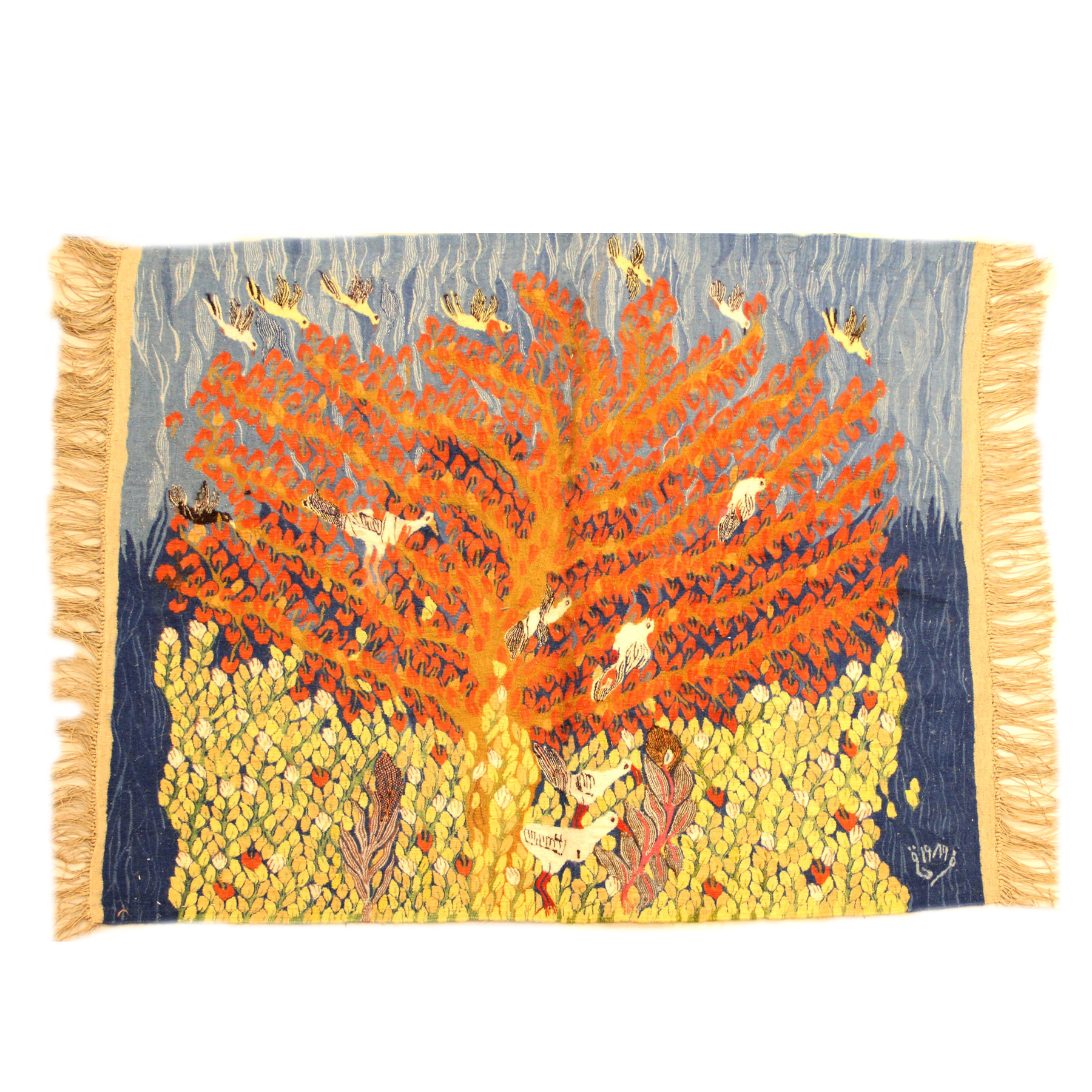 جوبلان نباتى رسمة شجرة ارضية زرقاء 103×100