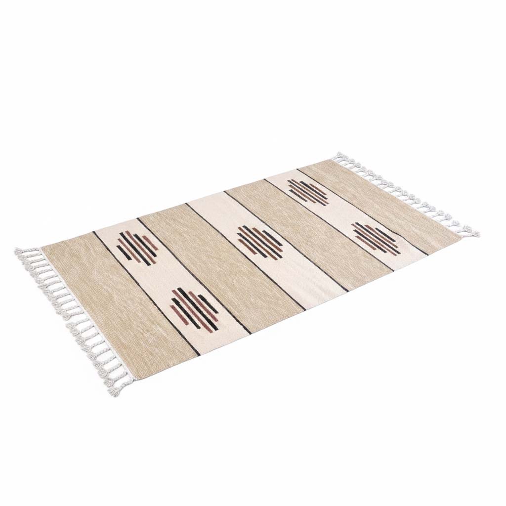 504سجاد صوف 200*100 بيج-بني أسود