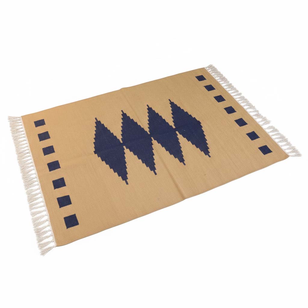 507سجاد صوف 195*145 بيج-ازرق