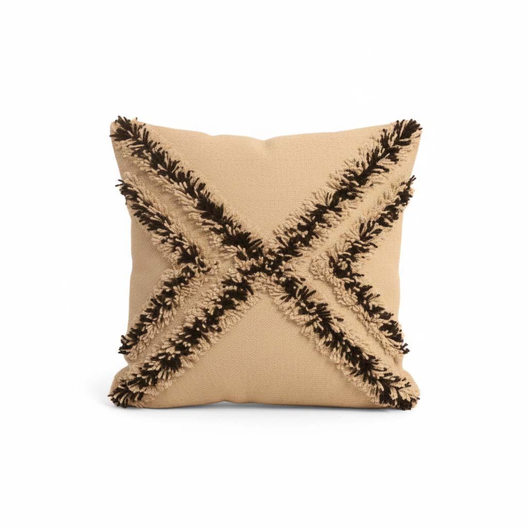 223 – خدادية صوف 50×50 سم – بيج وأسود