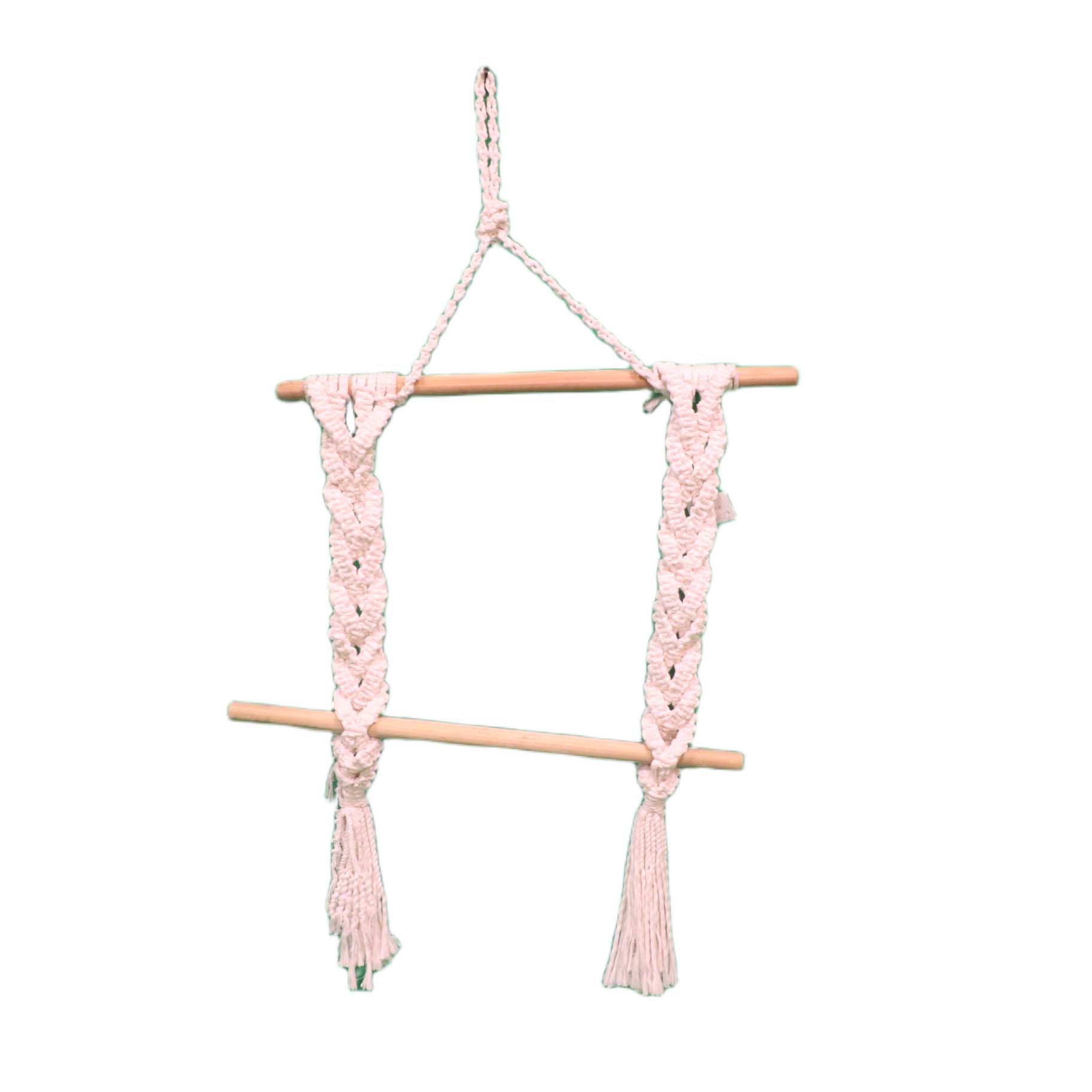 400048 – حاملة زجاجات مكرامية معلقة – 60×50 سم – أوف وايت