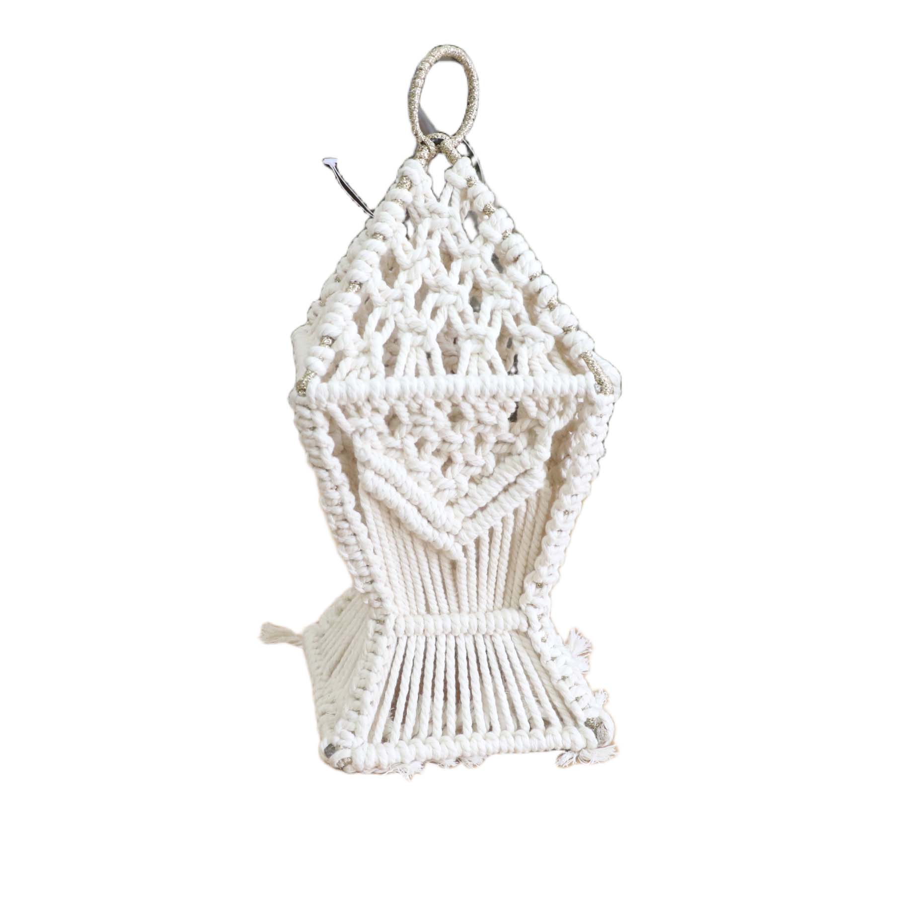 400234 – فانوس مكرامية – 30 سم – أوف وايت