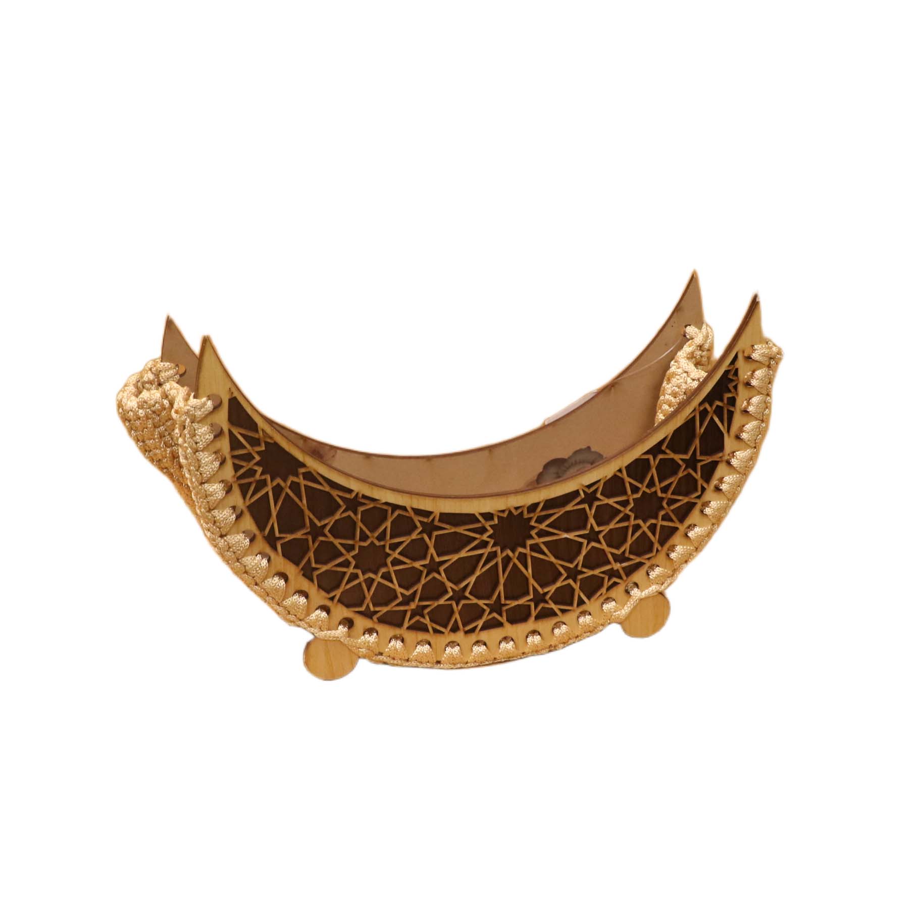 400252 – معلقة هلال كبيرة مكرامية – 30×10 سم – أصفر