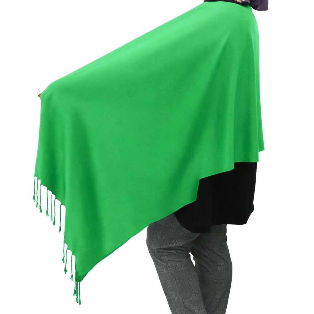 (HT)شال قطن سادة لون أخضر فاتح  65*200