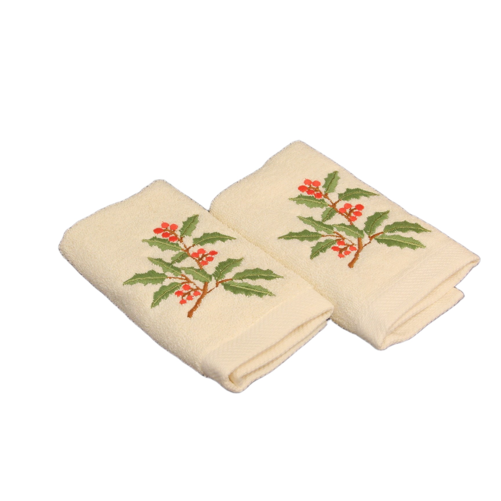 1327O فوط ضيوف بنقشة التوت الشتوي - طقم من قطعتين