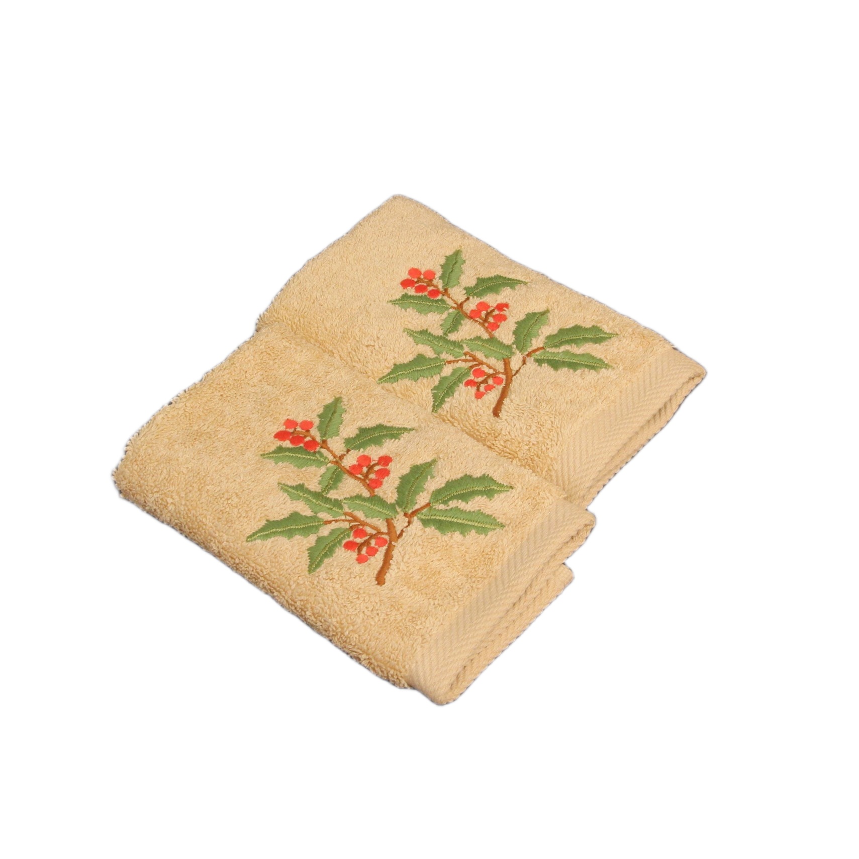 1327B فوط ضيوف بنقشة التوت الشتوي - طقم من قطعتين