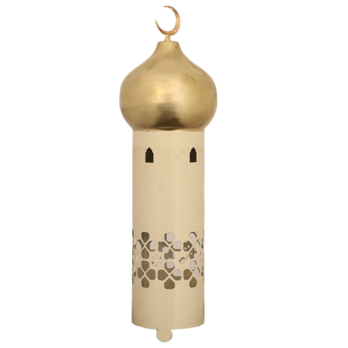 مأذنة مطلي نيكل بقبه دهبي 40 سم
